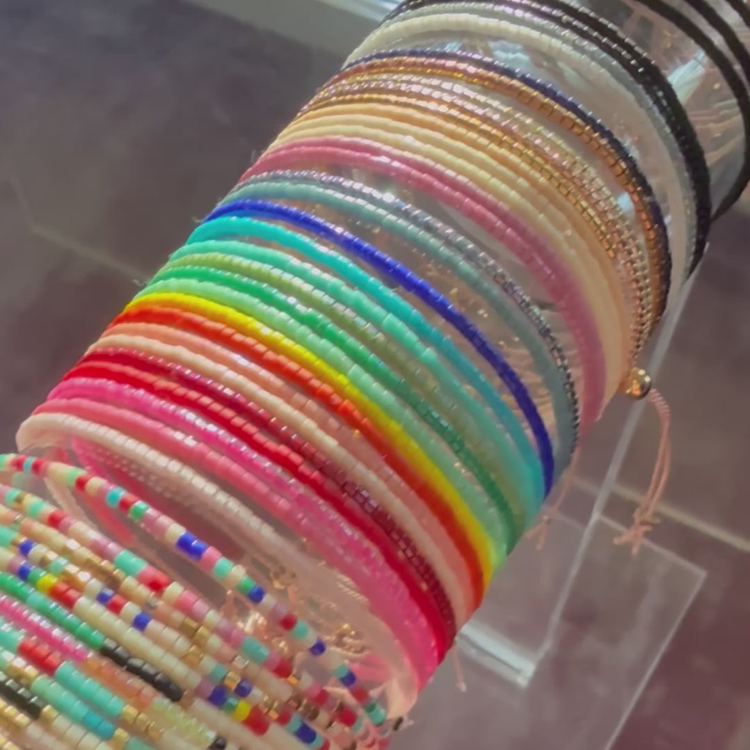 Solid Color Beaded String Bracelets | Handmade by Libby & Smee