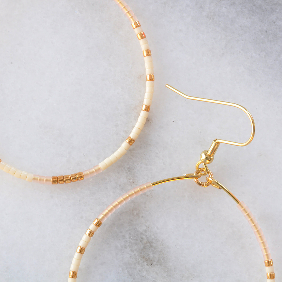 Beaded Hoop Earrings  Handmade by Libby & Smee