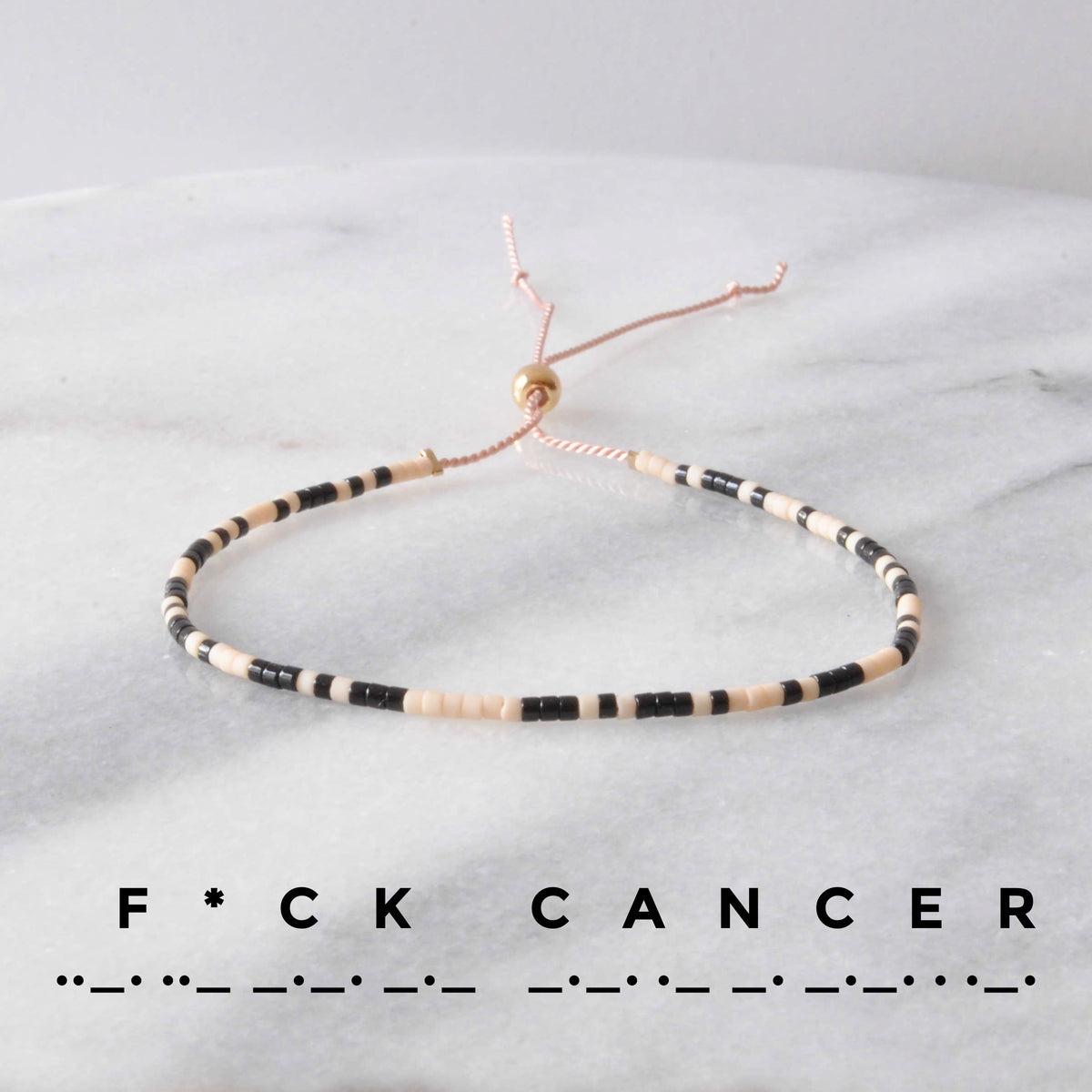 F*CK CANCER Morse Code String Bracelet