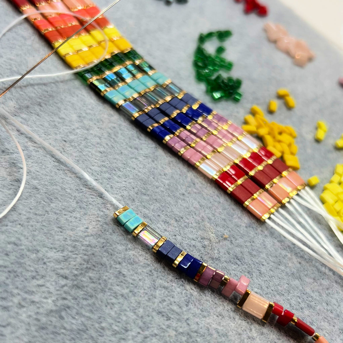 Stretch Tile Bracelet - Roy G Biv | Handmade by Libby & Smee