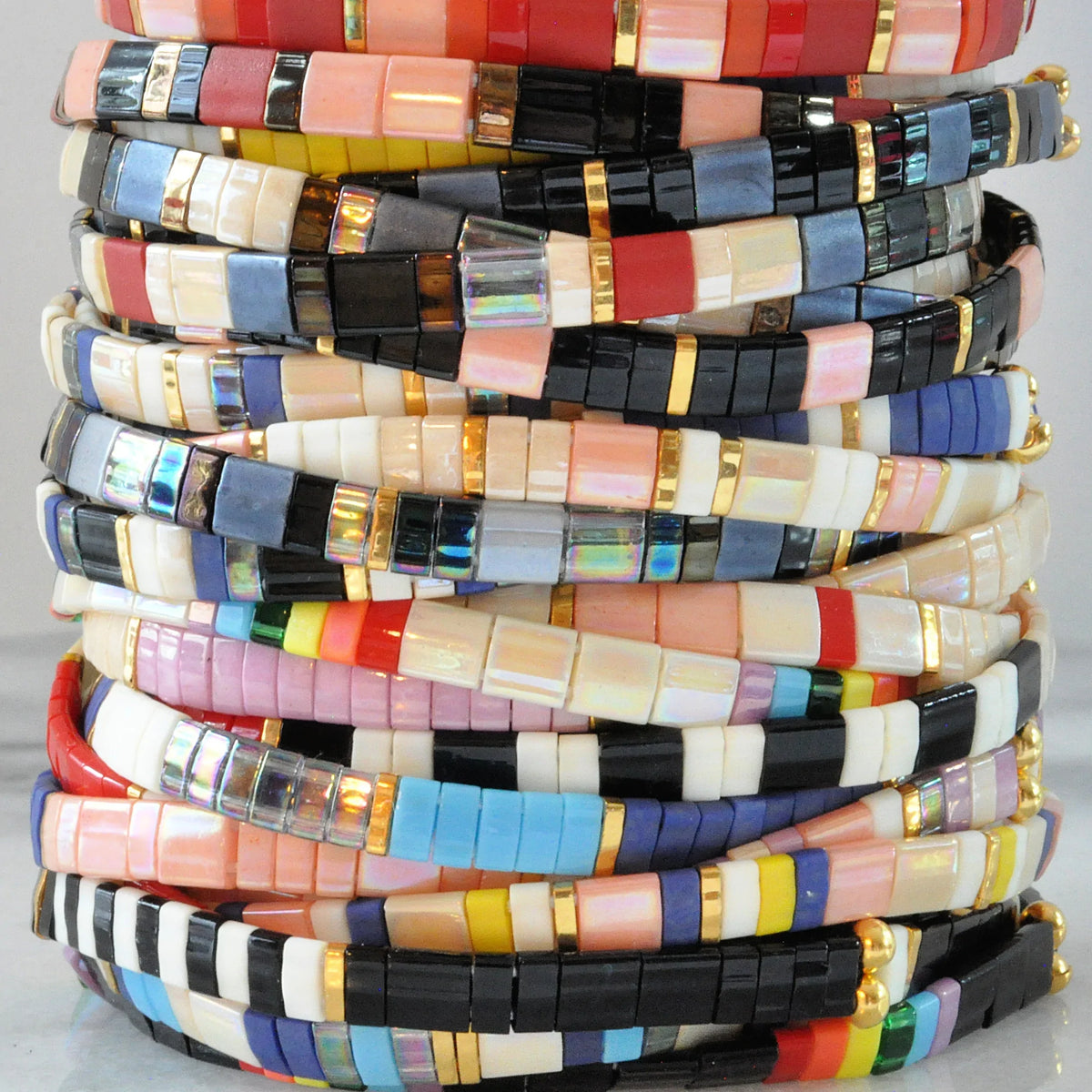 Stretch Tile Bracelet - Roy G Biv | Handmade by Libby & Smee