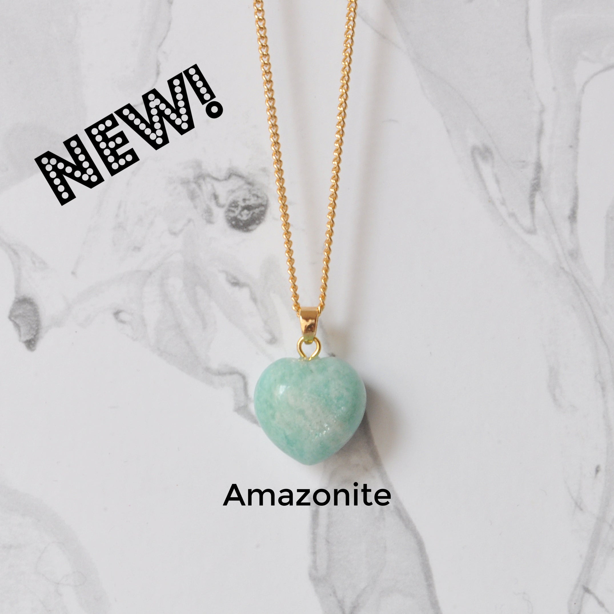 Crystal Heart Necklace on Gold Chain