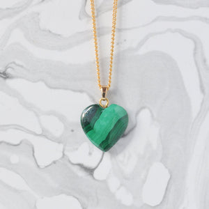 Crystal Heart Necklace on Gold Chain