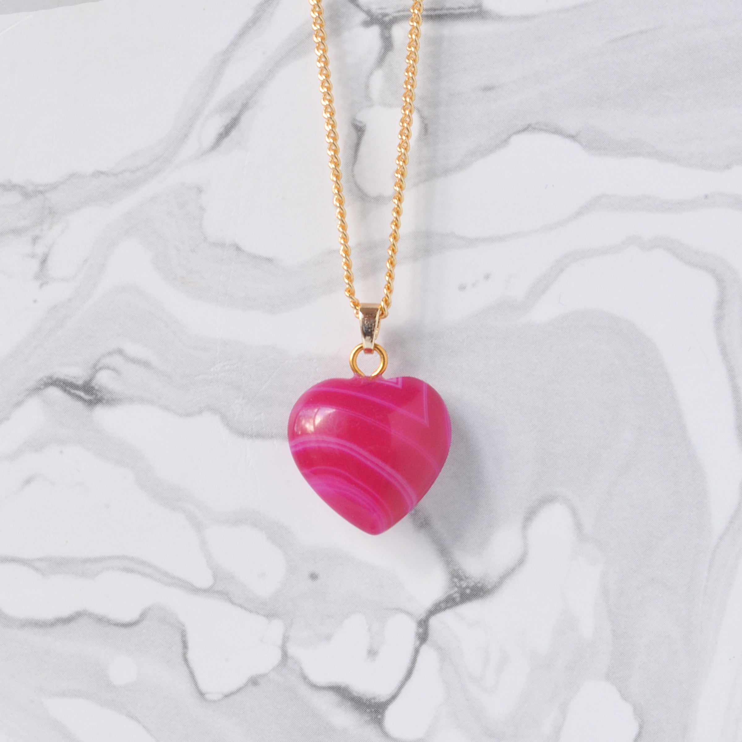 Crystal Heart Necklace on Gold Chain