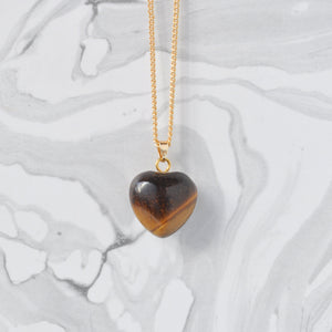 Crystal Heart Necklace on Gold Chain