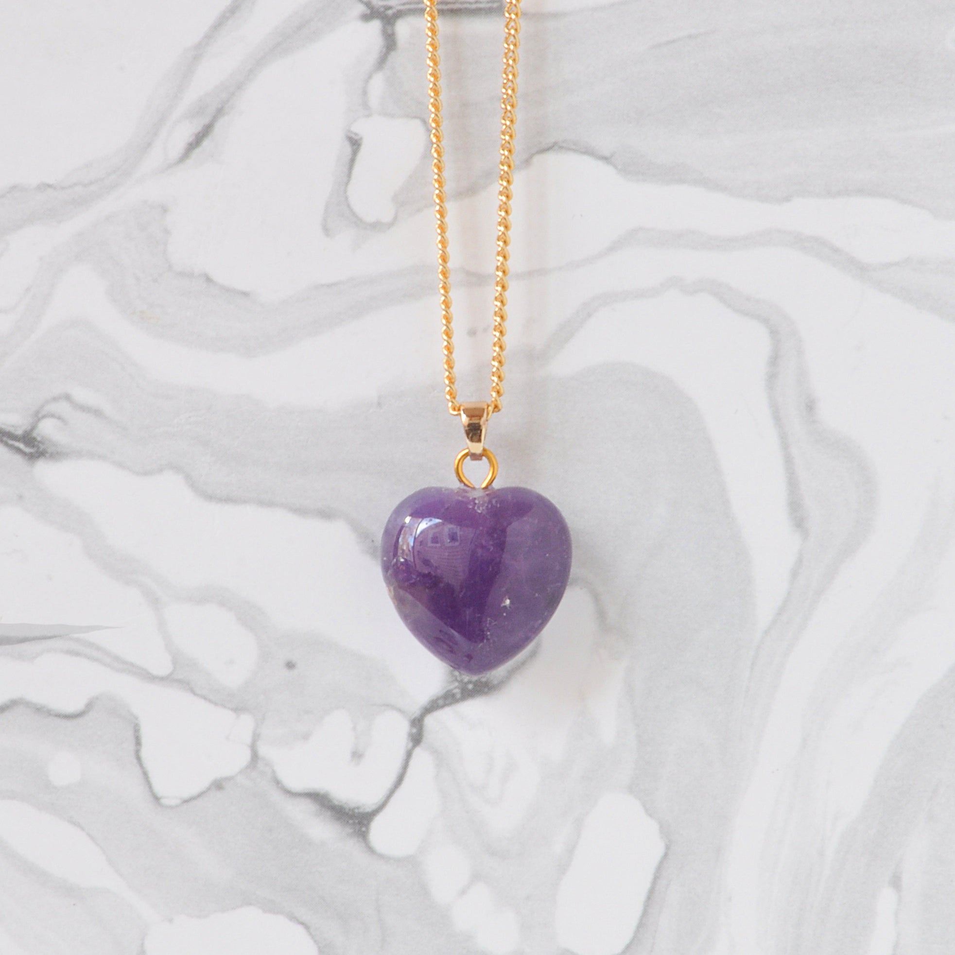 Crystal Heart Necklace on Gold Chain