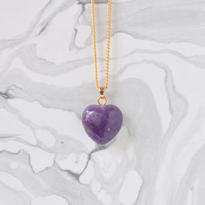 Crystal Heart Necklace on Gold Chain