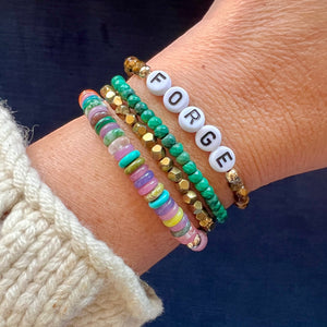 Custom Gemstone Stretch Bracelets with a Name or Word