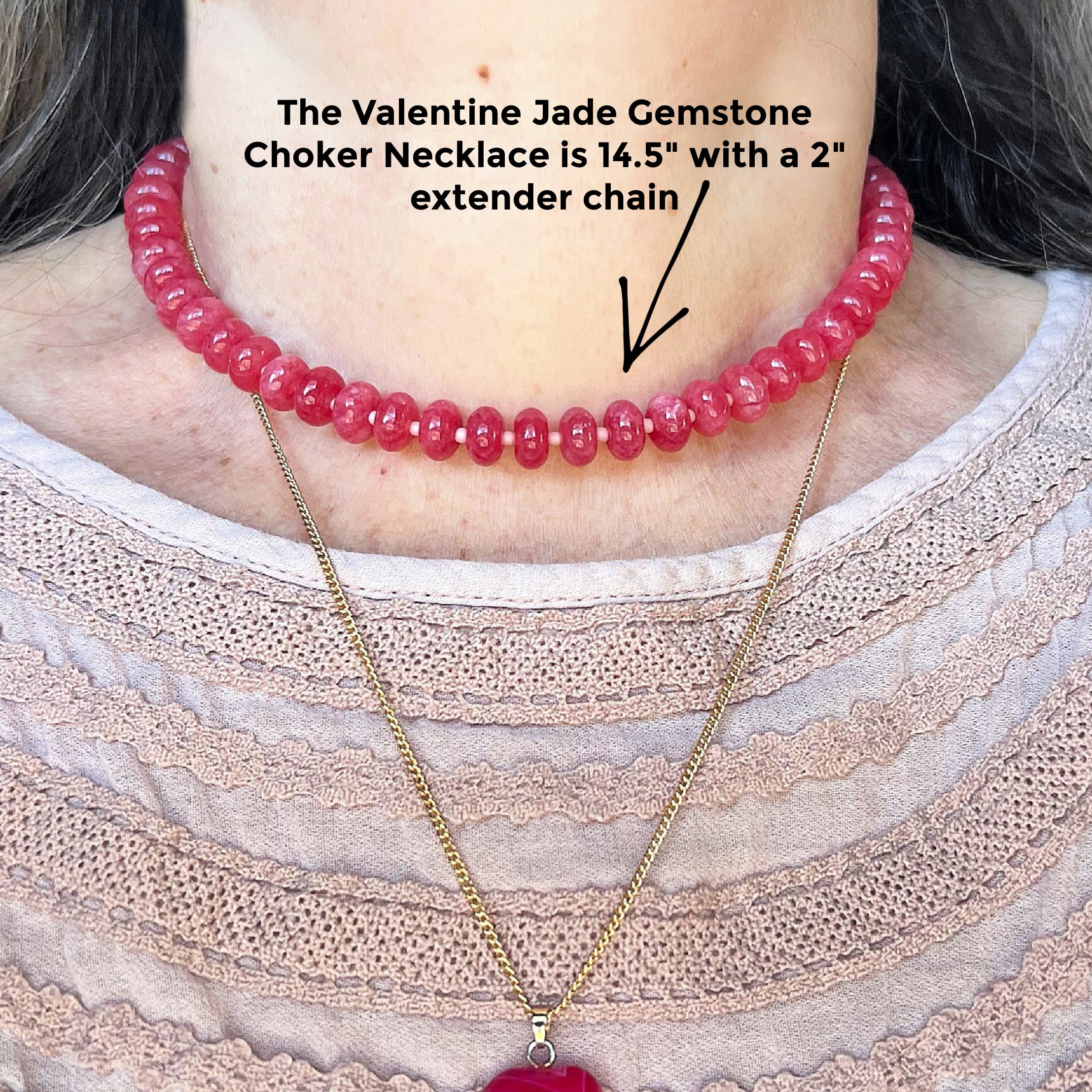 Valentine Jade Gemstone Choker Necklace