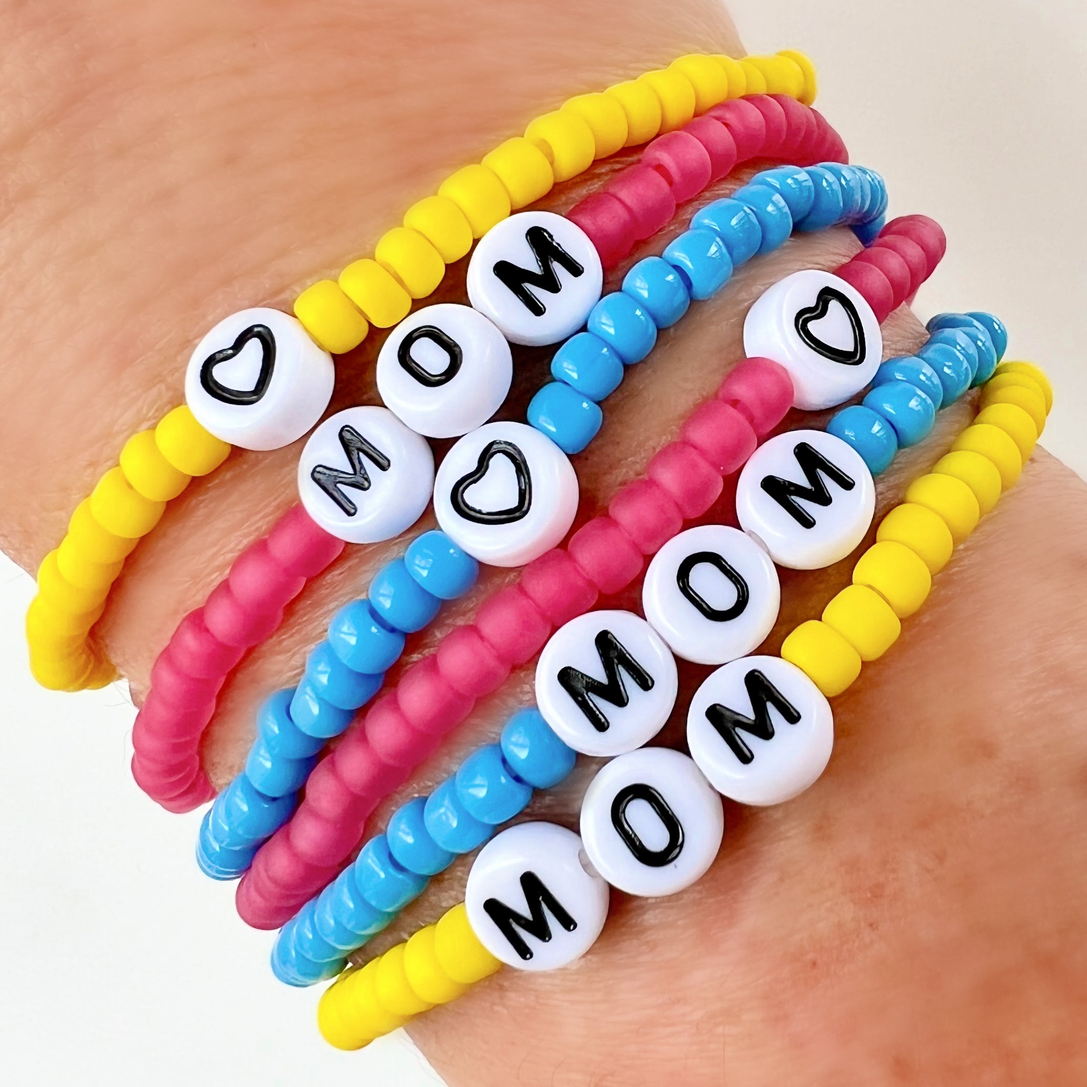 Mother's Day MOM Stretch Bracelet Set
