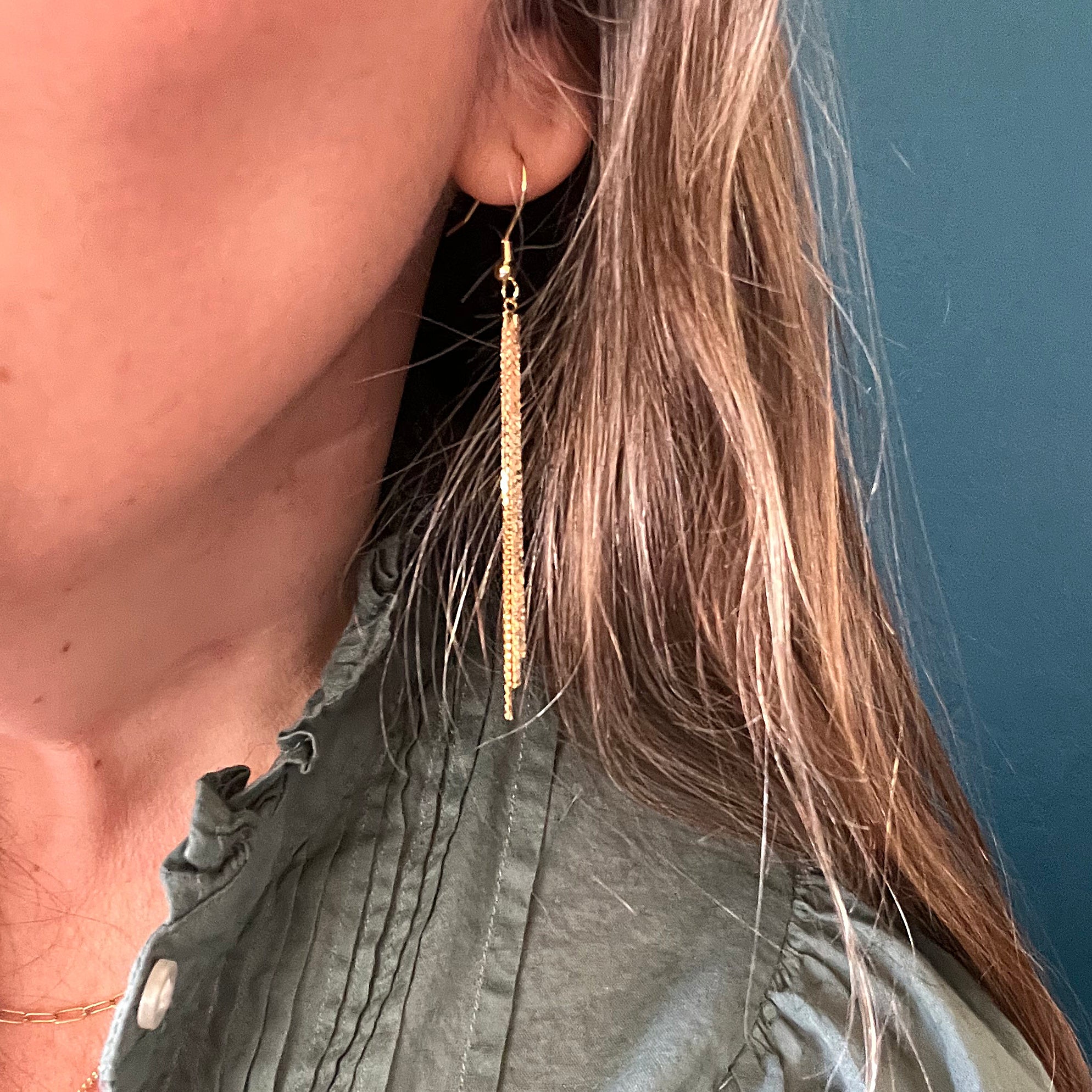 Gold Chain Tassel Earrings