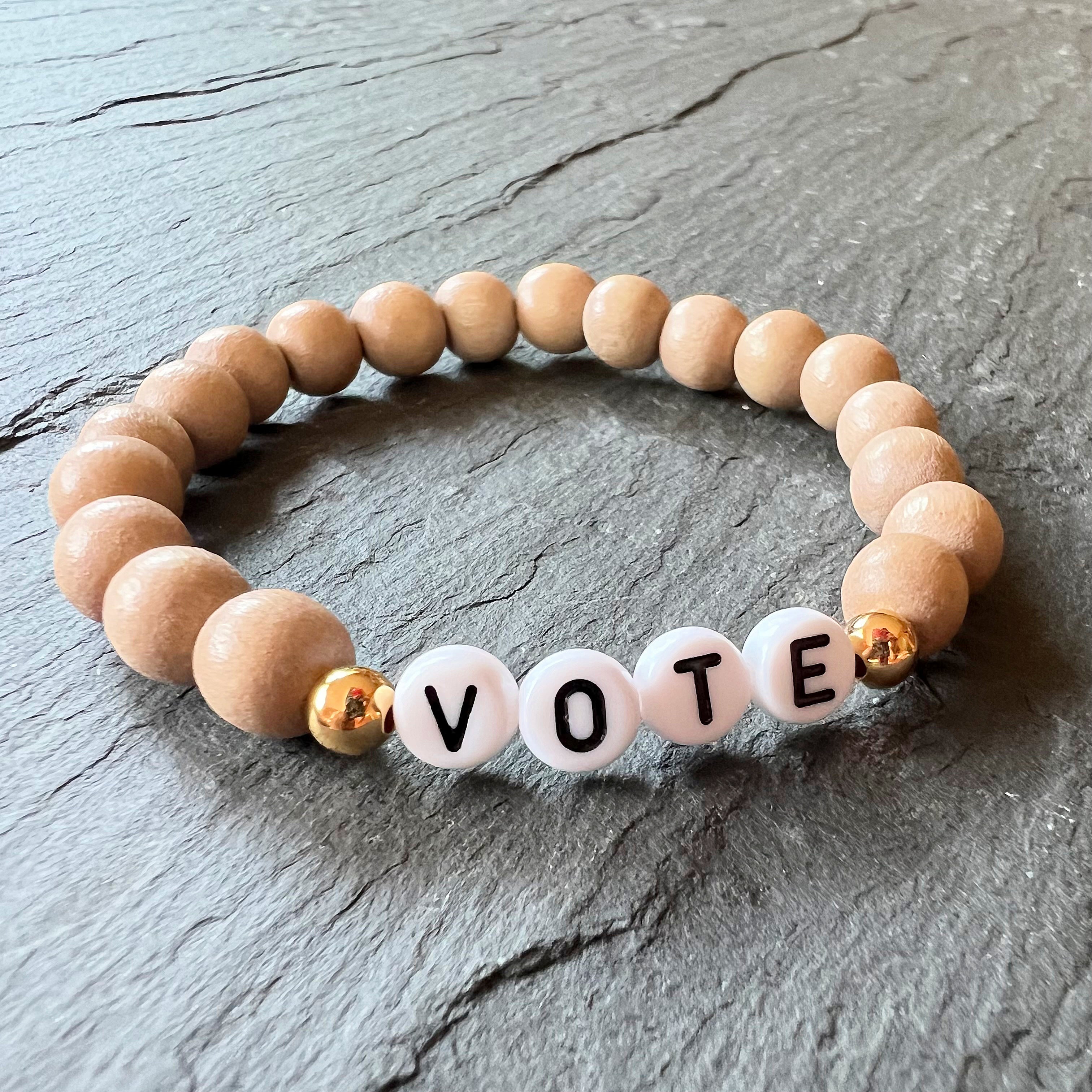 VOTE Wood Beaded Bracelet