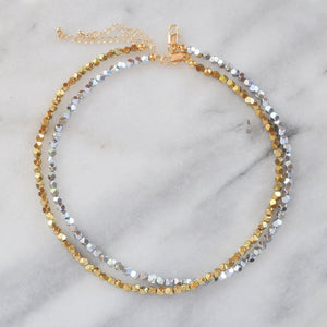 Disco Ball Hematite Gemstone Choker