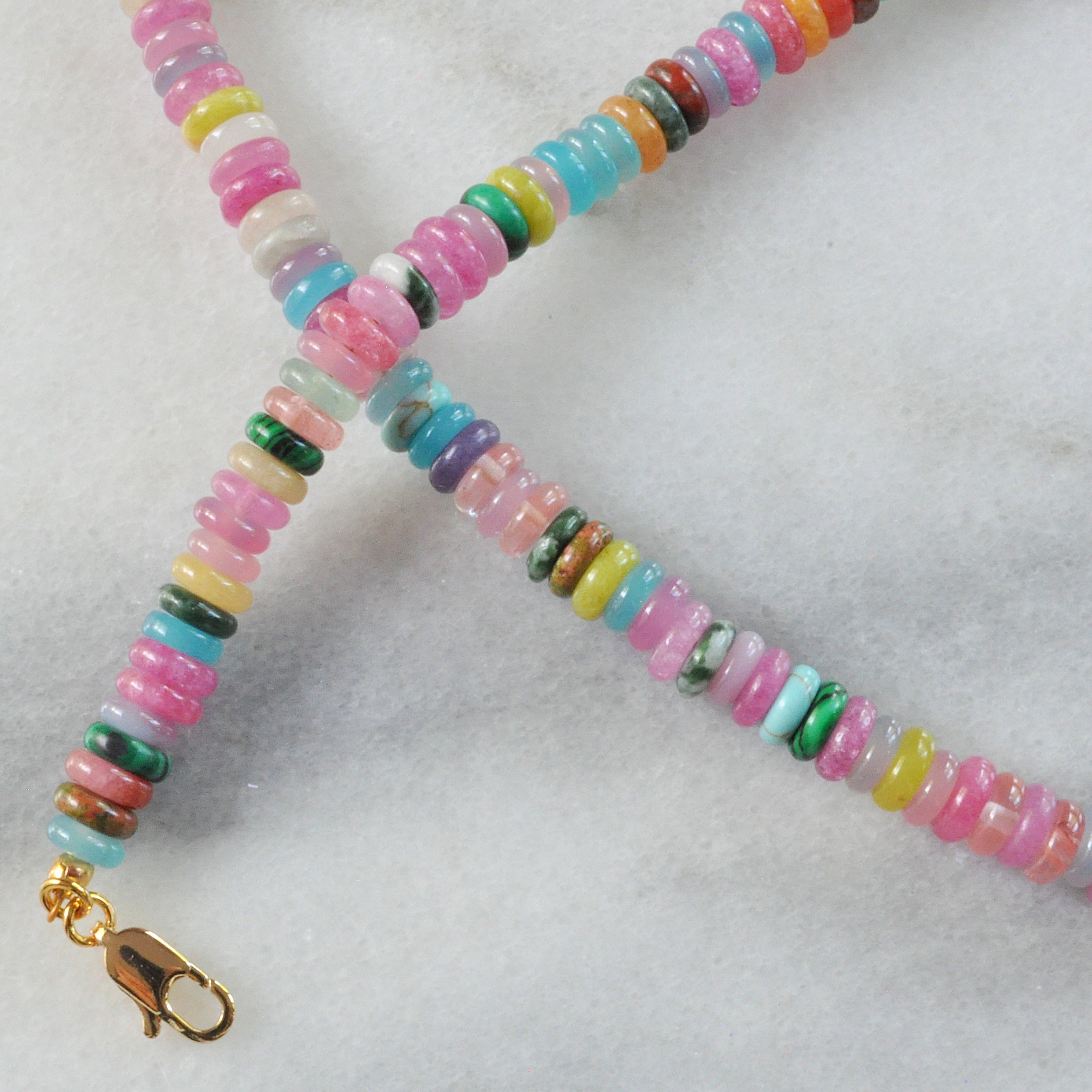 Candy Bead Gemstone Necklace