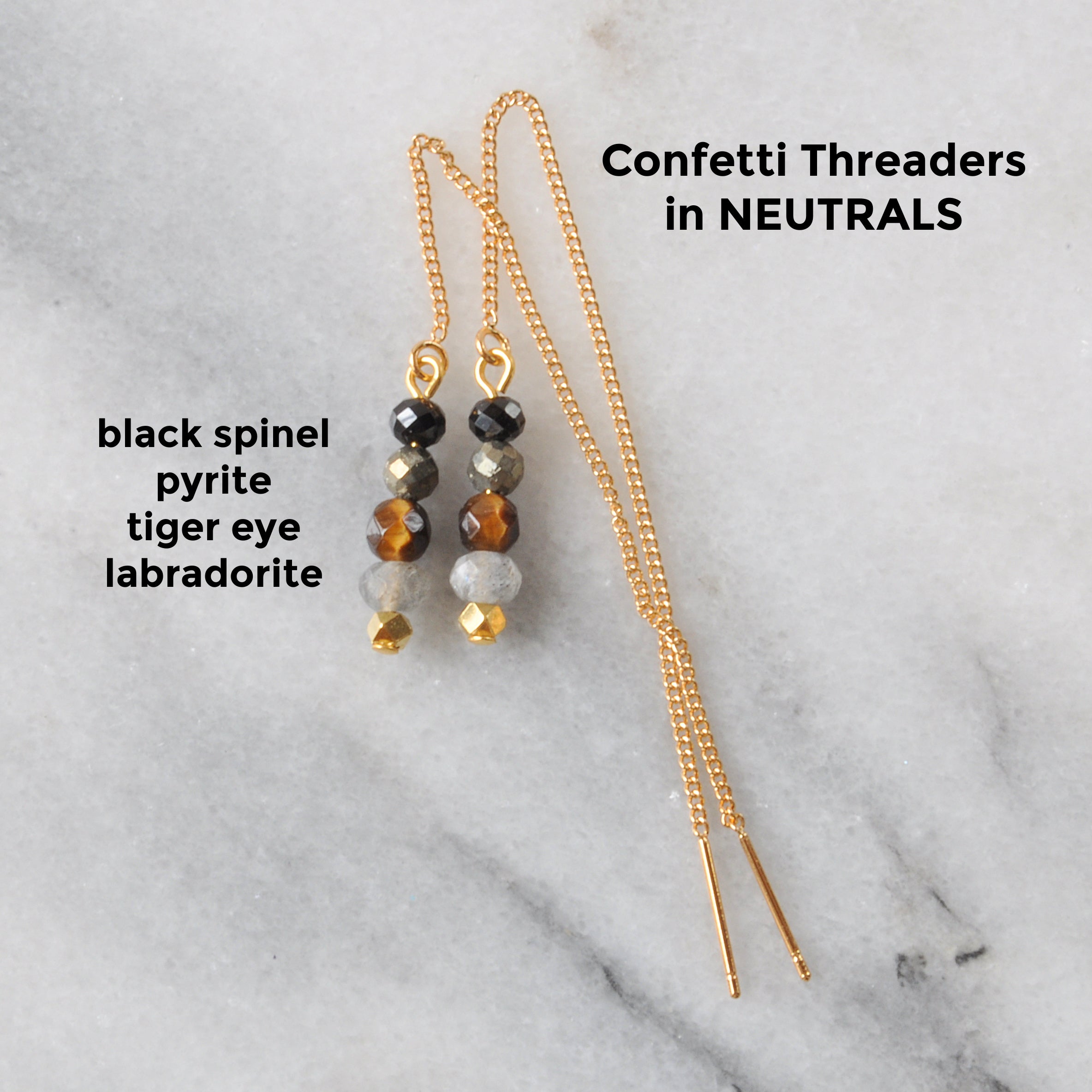 Confetti Gemstone Threader Earrings