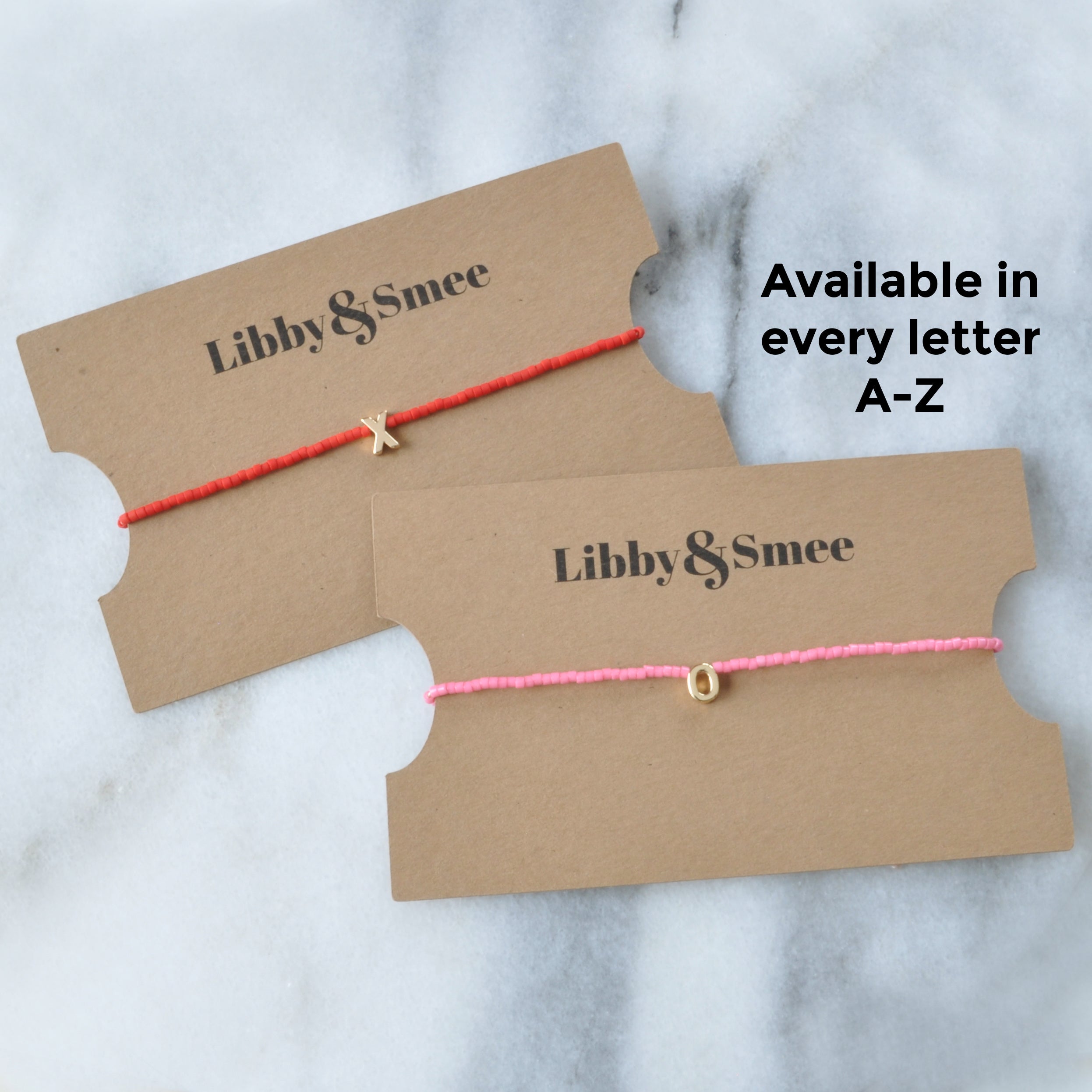 Valentine Pink and Red Alphabet Letter String Bracelets