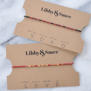 Dark and Sexy Morse Code Valentine String Bracelets