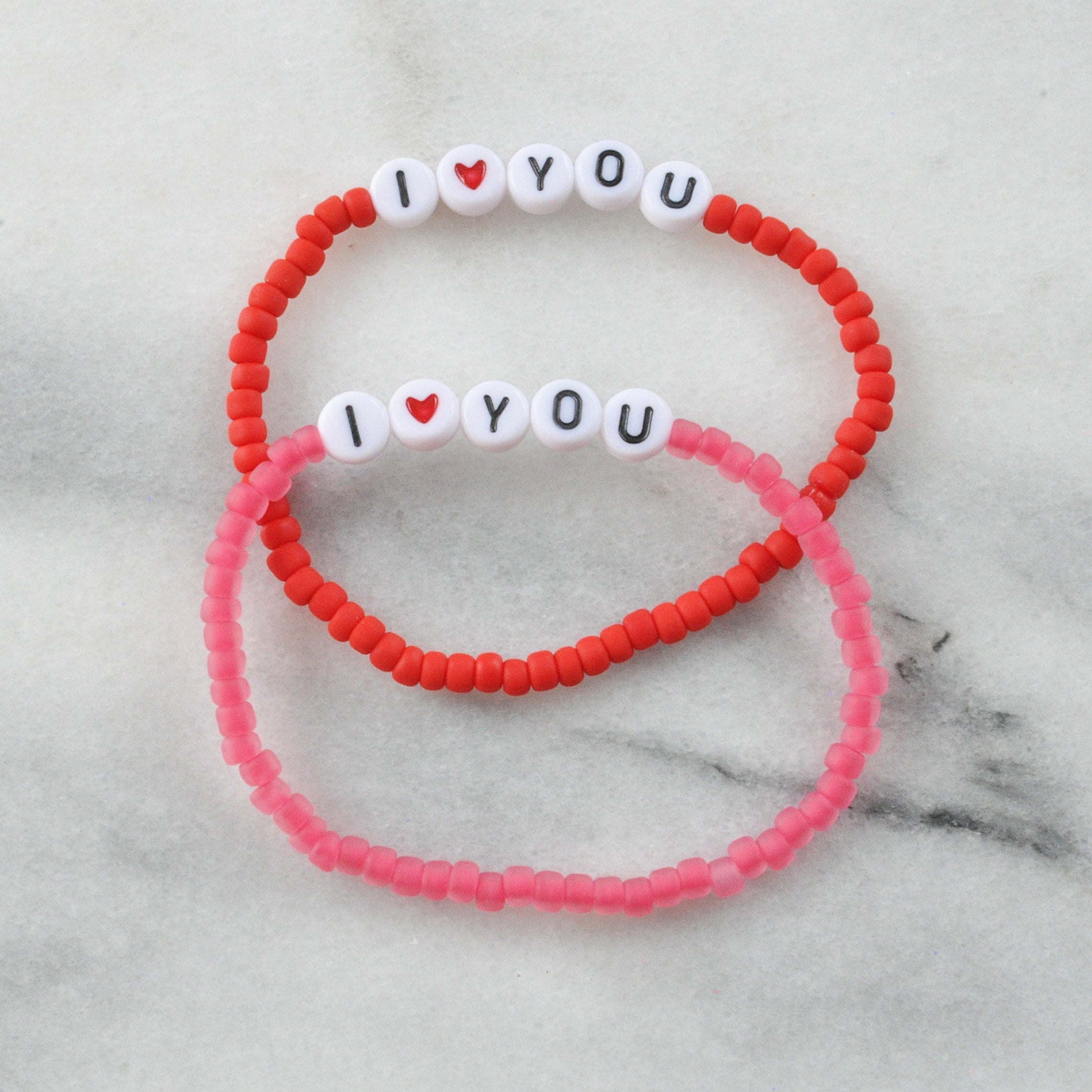 'I LOVE L.A.', 'I LOVE YOU', and 'I Heart' Custom Stretch Bracelets