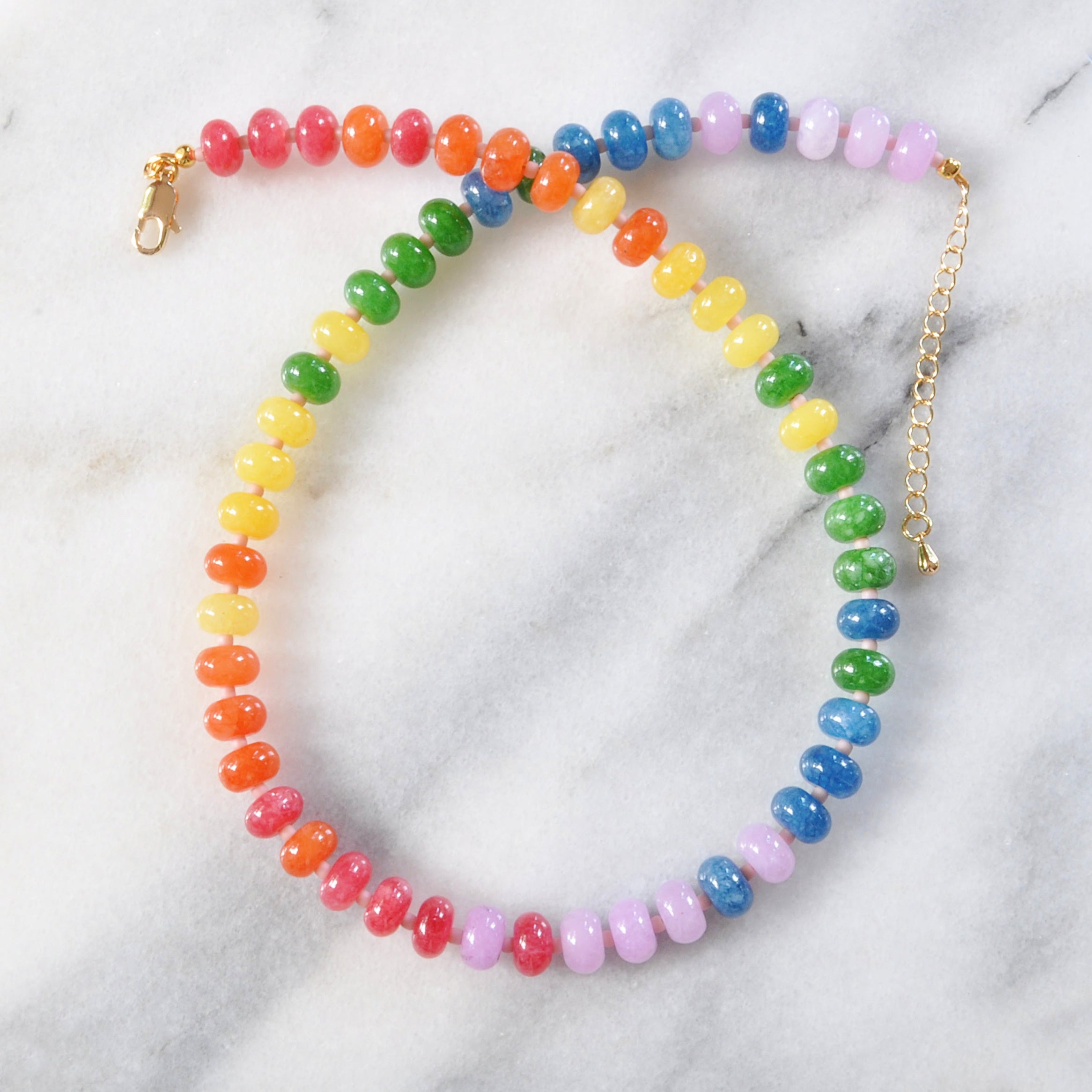 Gemstone Rainbow Juice Necklace