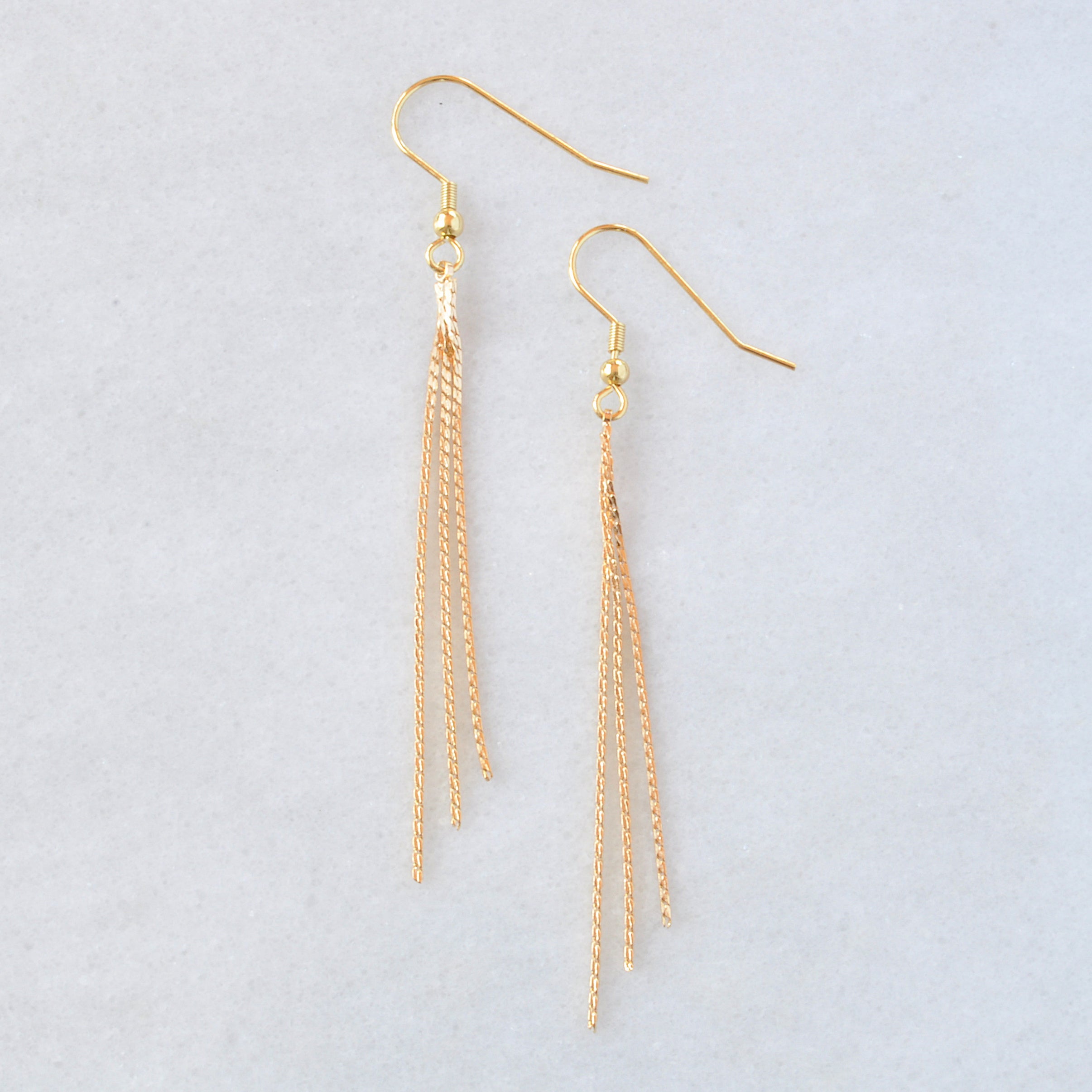 Gold Chain Tassel Earrings