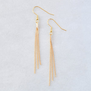 Gold Chain Tassel Earrings