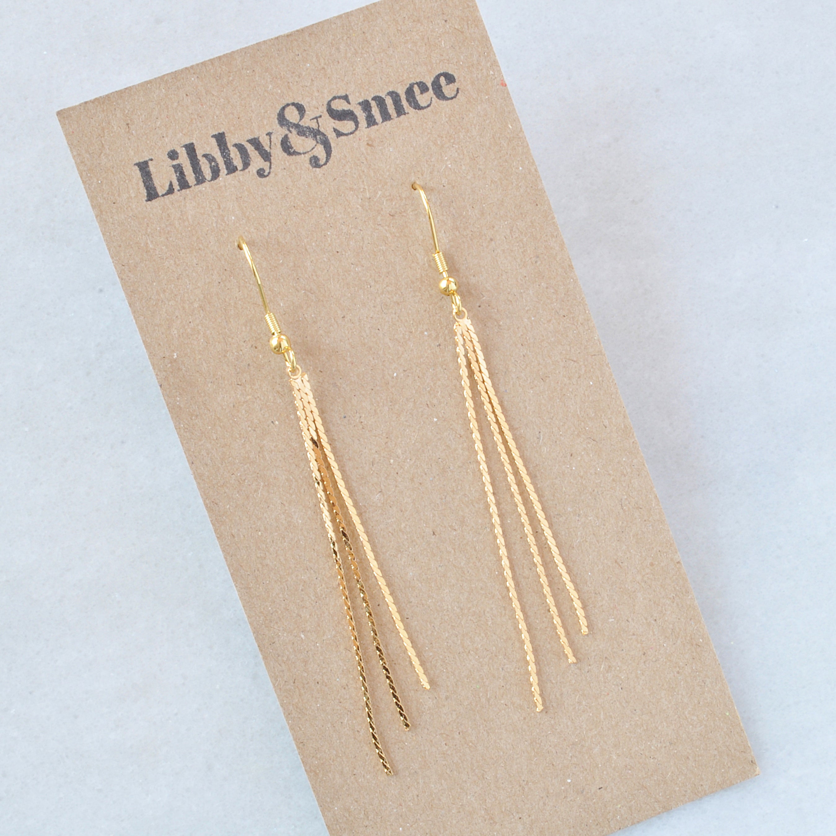 Gold Chain Tassel Earrings