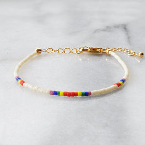 Rainbow Seed Bead Bracelets and Anklets