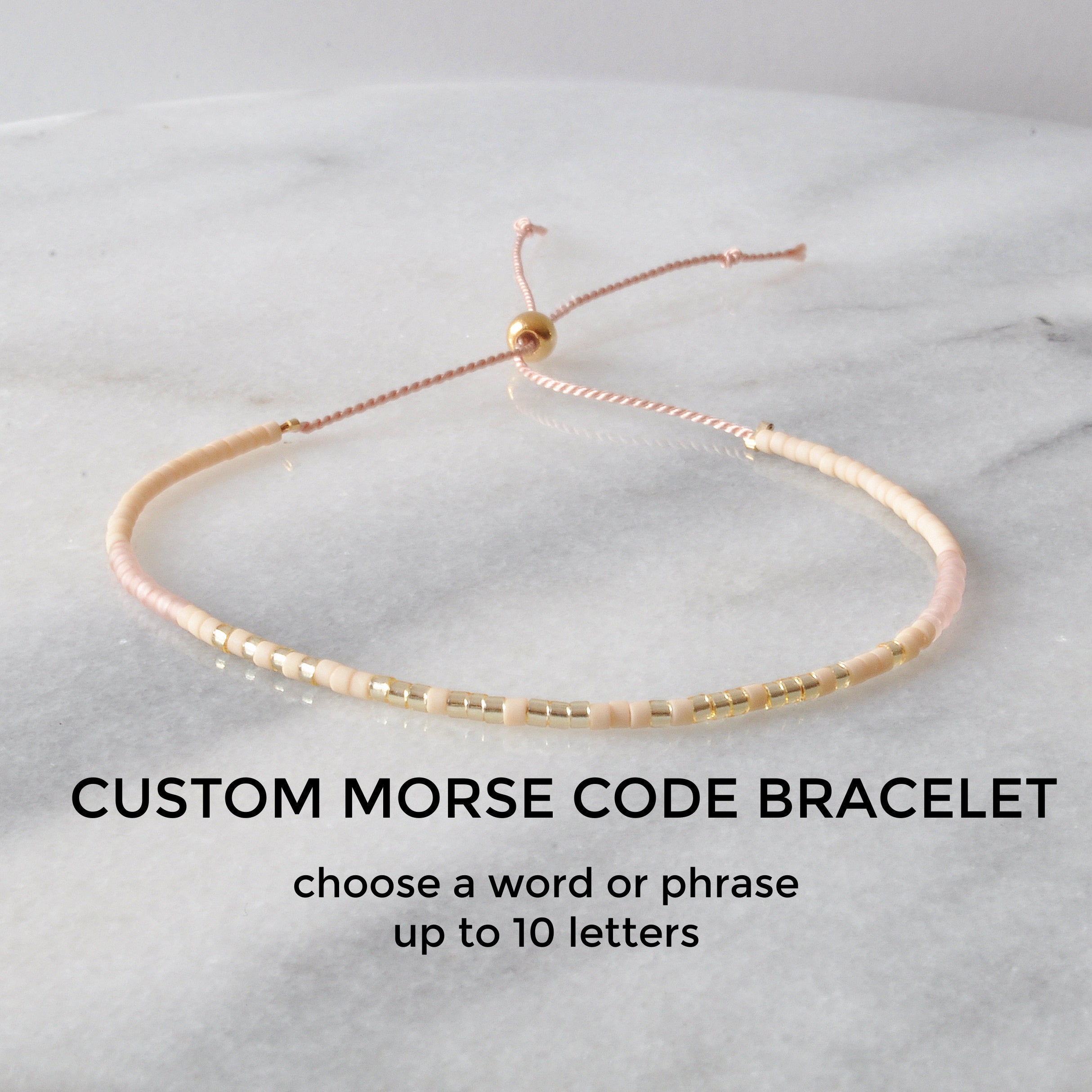 Custom Name Morse Code String Bracelet
