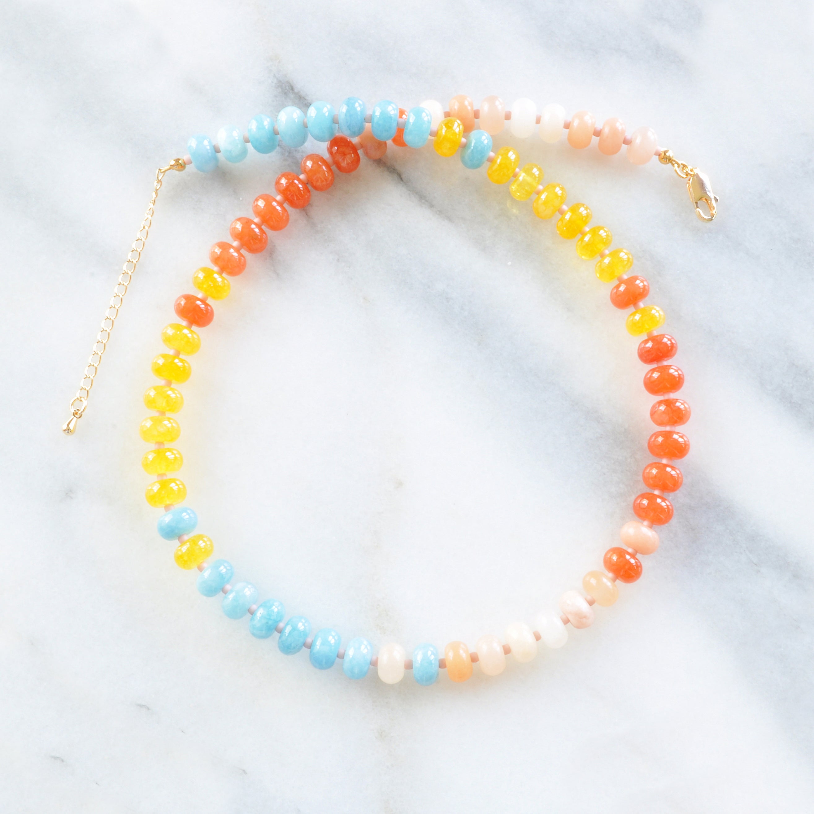 DOWN THE SHORE Multicolored Gemstone Necklaces