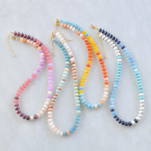 DOWN THE SHORE Multicolored Gemstone Necklaces