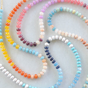 DOWN THE SHORE Multicolored Gemstone Necklaces