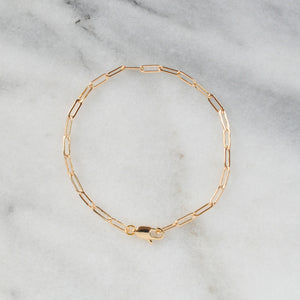 Adjustable Gold Paper Clip Chain Bracelet