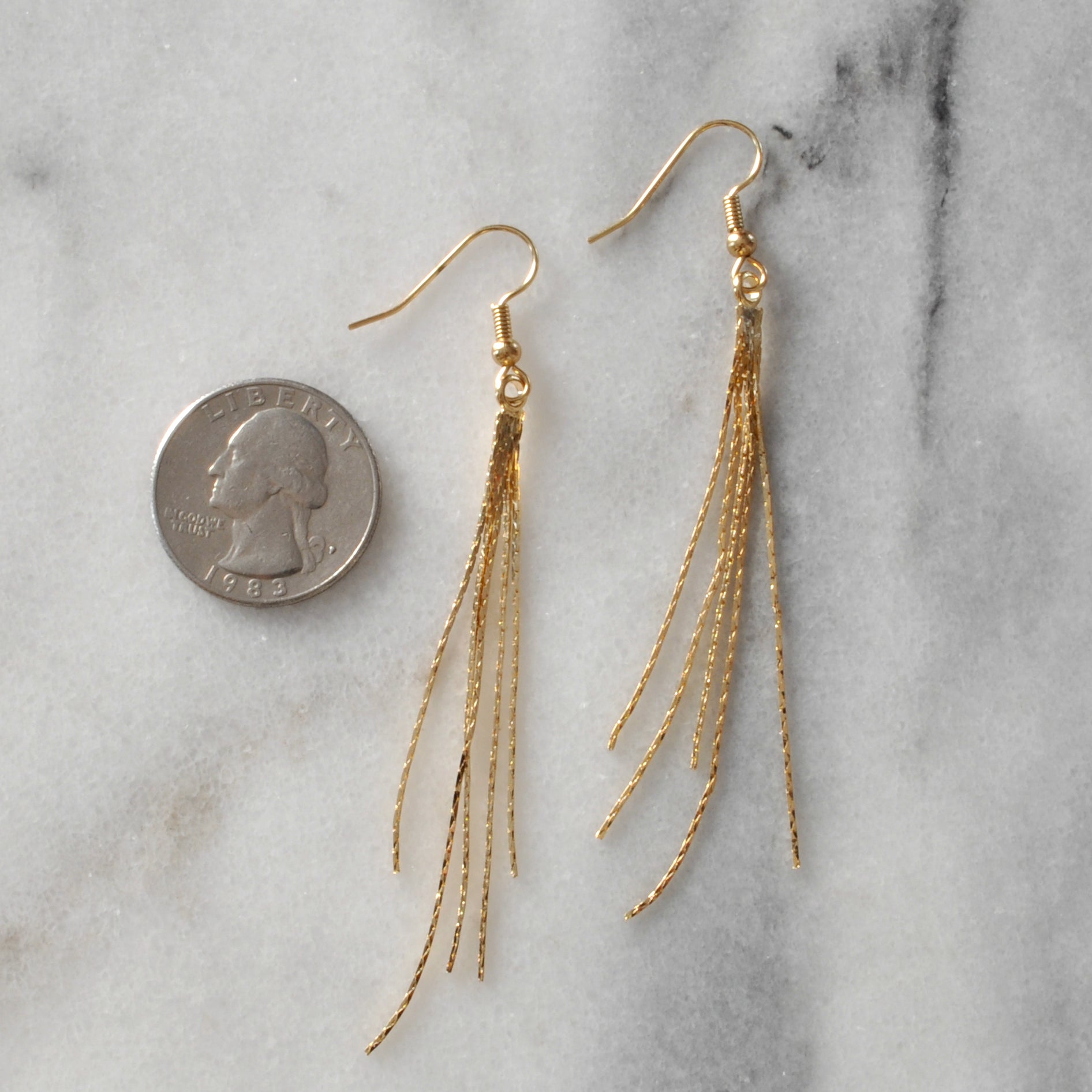 Gold Chain Tassel Earrings
