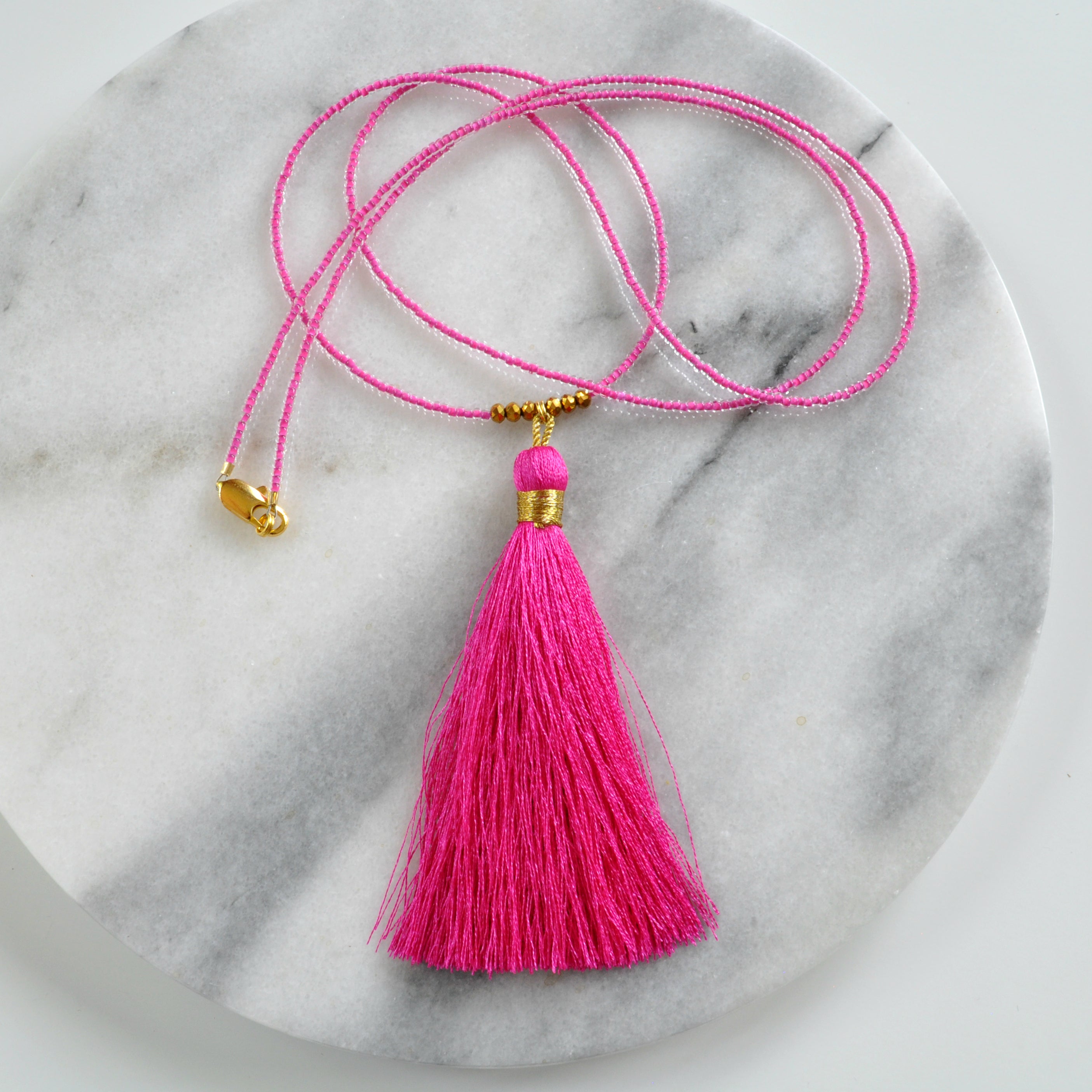 Long Beaded Tassel Necklaces