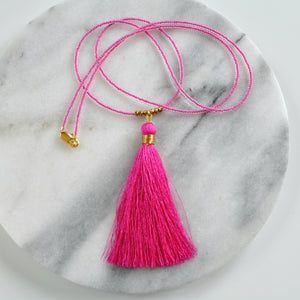 Long Beaded Tassel Necklaces