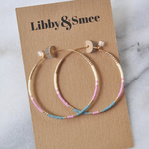 Gold Filled Seed Bead Hoop Earrings