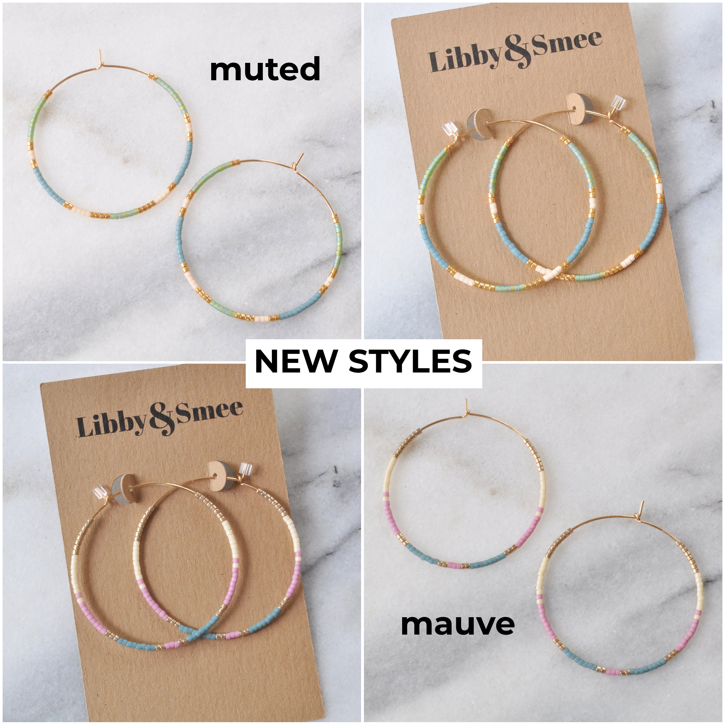 Gold Filled Seed Bead Hoop Earrings