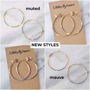 Gold Filled Seed Bead Hoop Earrings