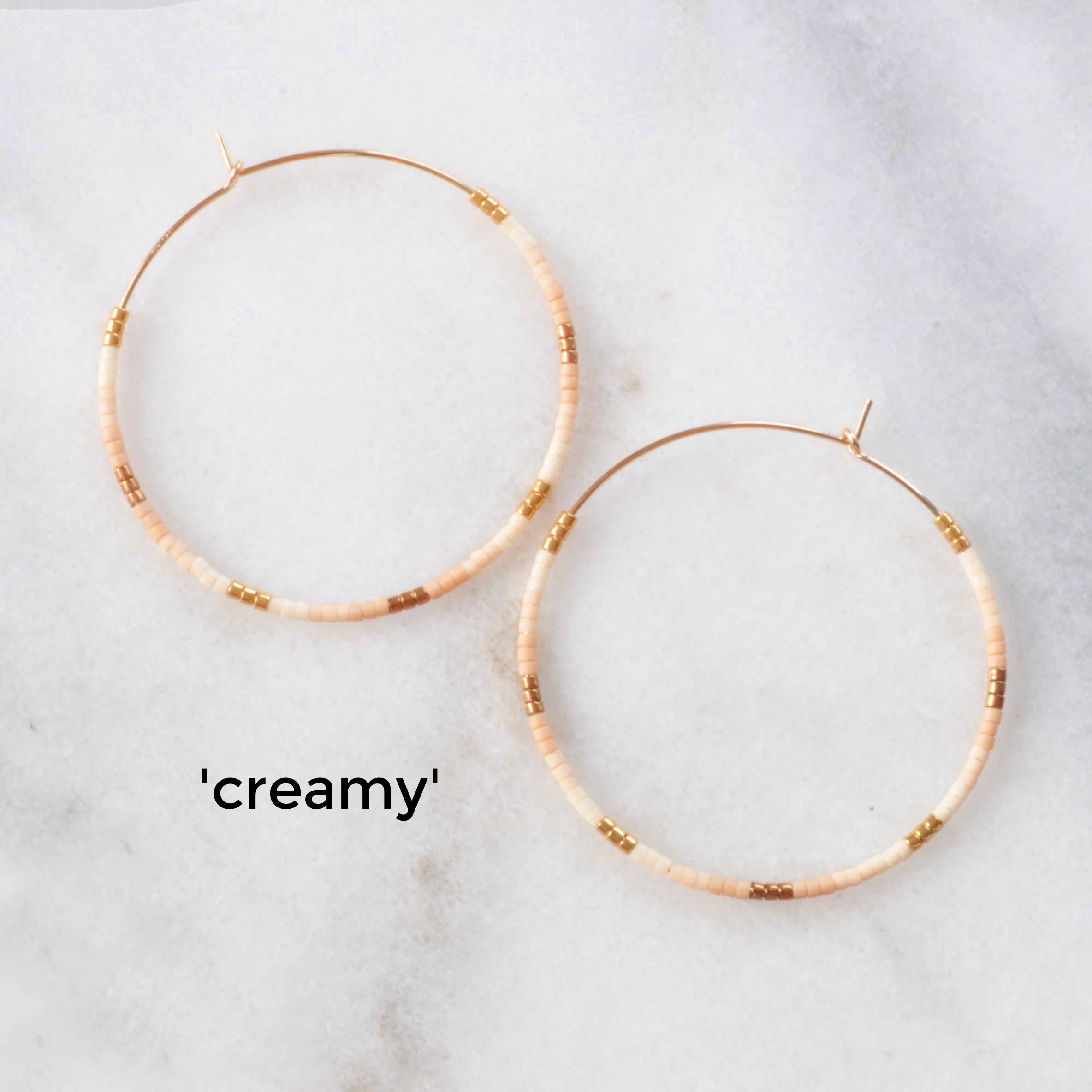 Gold Filled Seed Bead Hoop Earrings