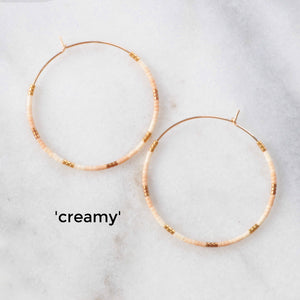 Gold Filled Seed Bead Hoop Earrings