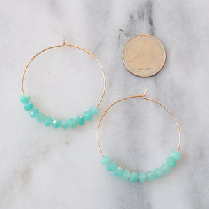 Gemstone 45mm Gold Filled Hoop Earrings