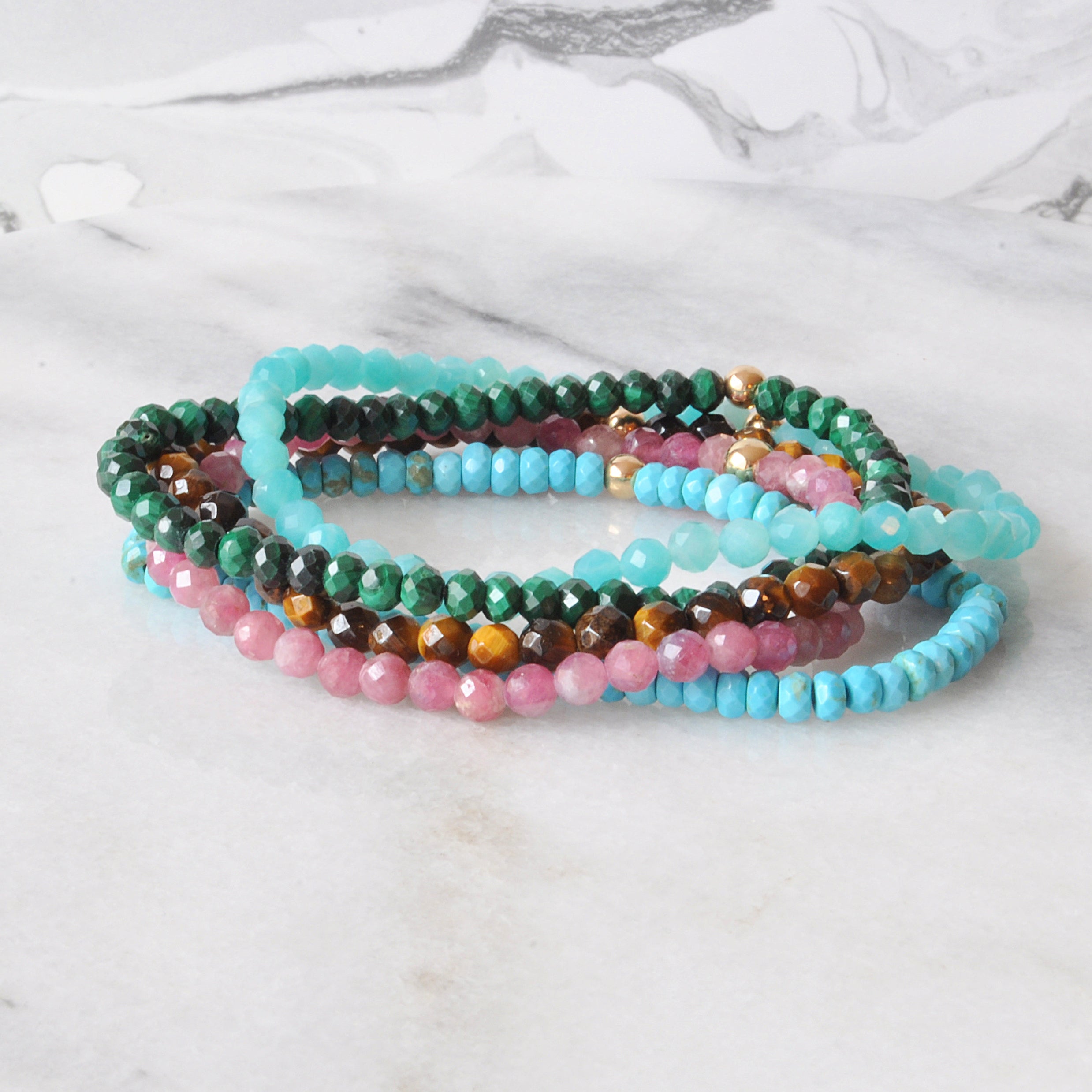 Turquoise Gemstone Stretch Bracelet