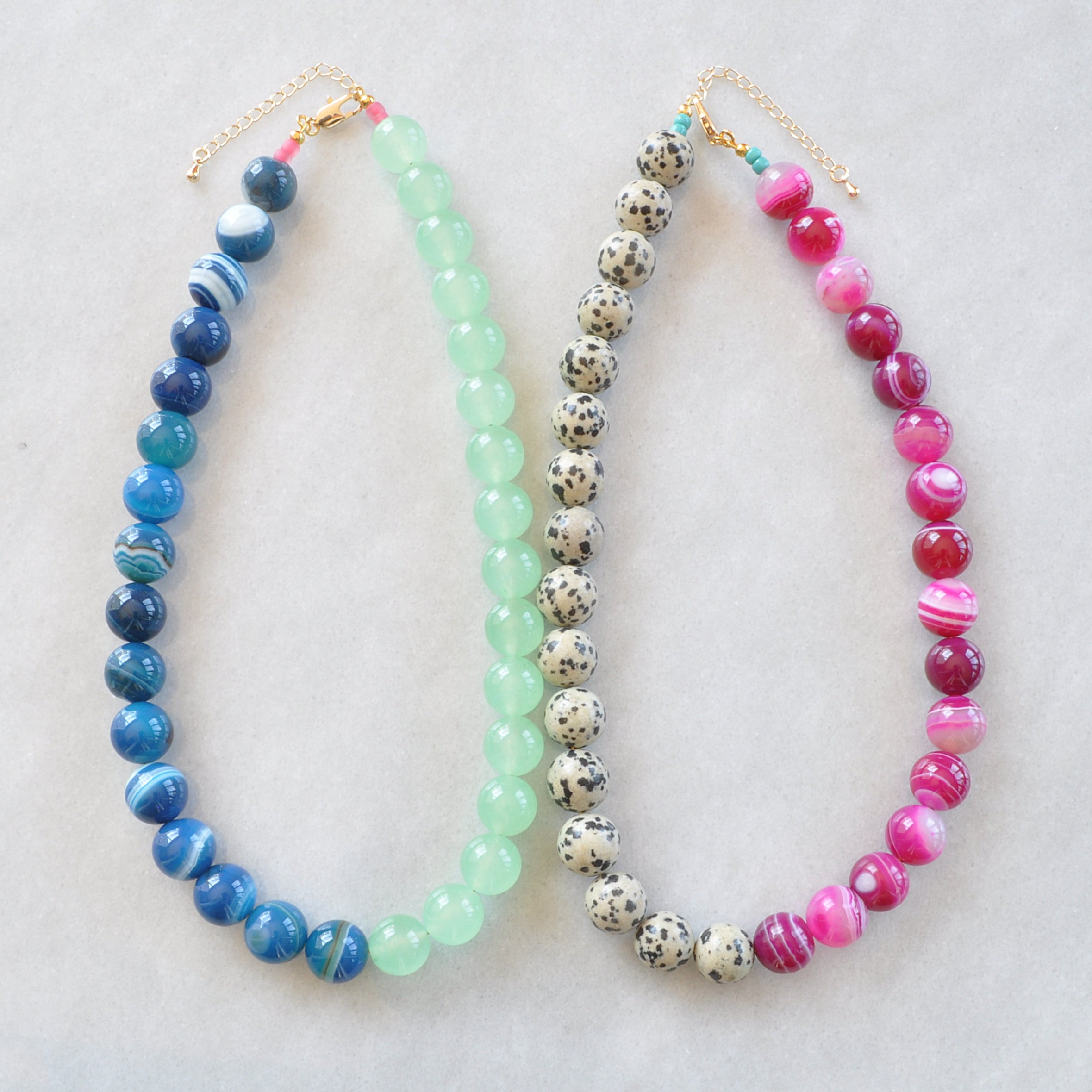 Two-Tone Gemstone Gumball Necklaces