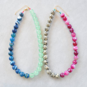 Two-Tone Gemstone Gumball Necklaces