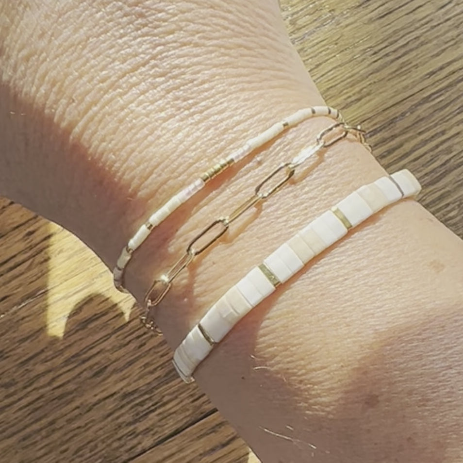 Adjustable Gold Paper Clip Chain Bracelet