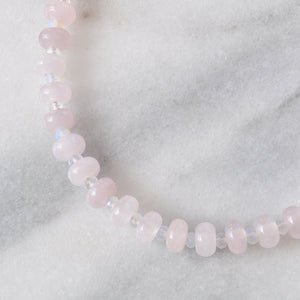 Rose Quartz and Opalite Gemstone Choker Necklace