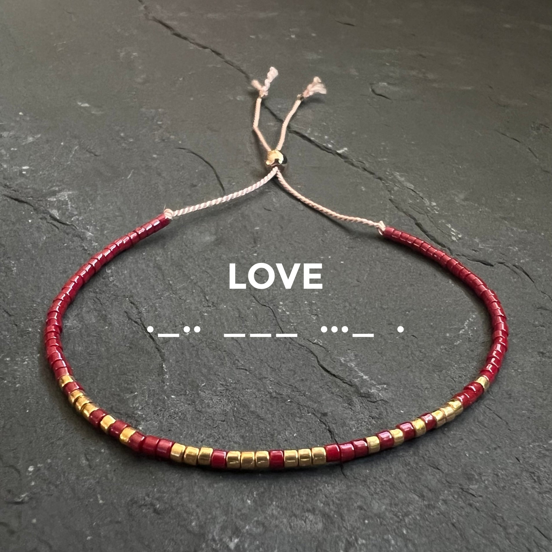 Dark and Sexy Morse Code Valentine String Bracelets