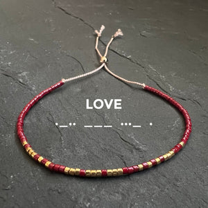 Dark and Sexy Morse Code Valentine String Bracelets