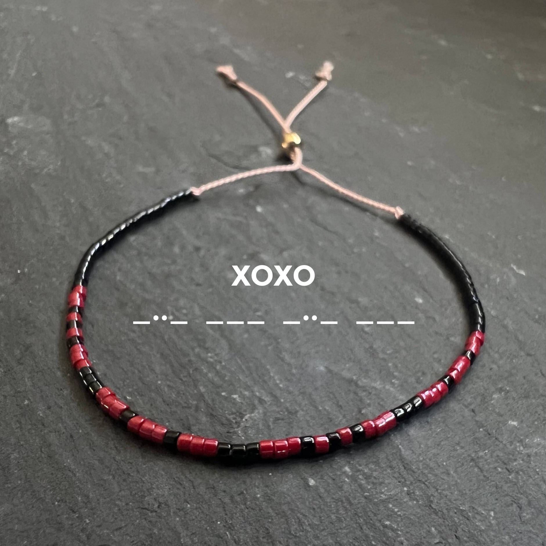 Dark and Sexy Morse Code Valentine String Bracelets