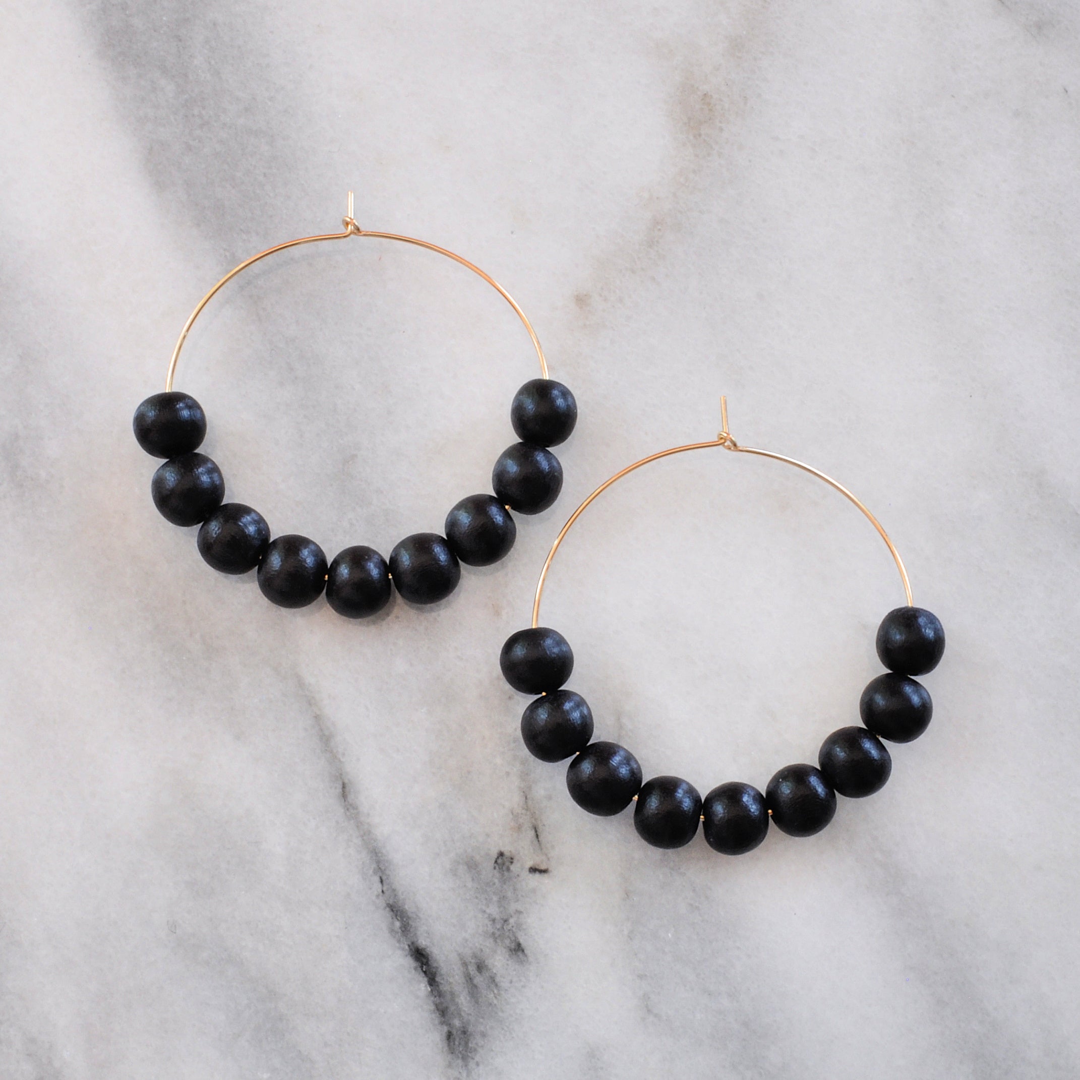 Wood Bead Hoops